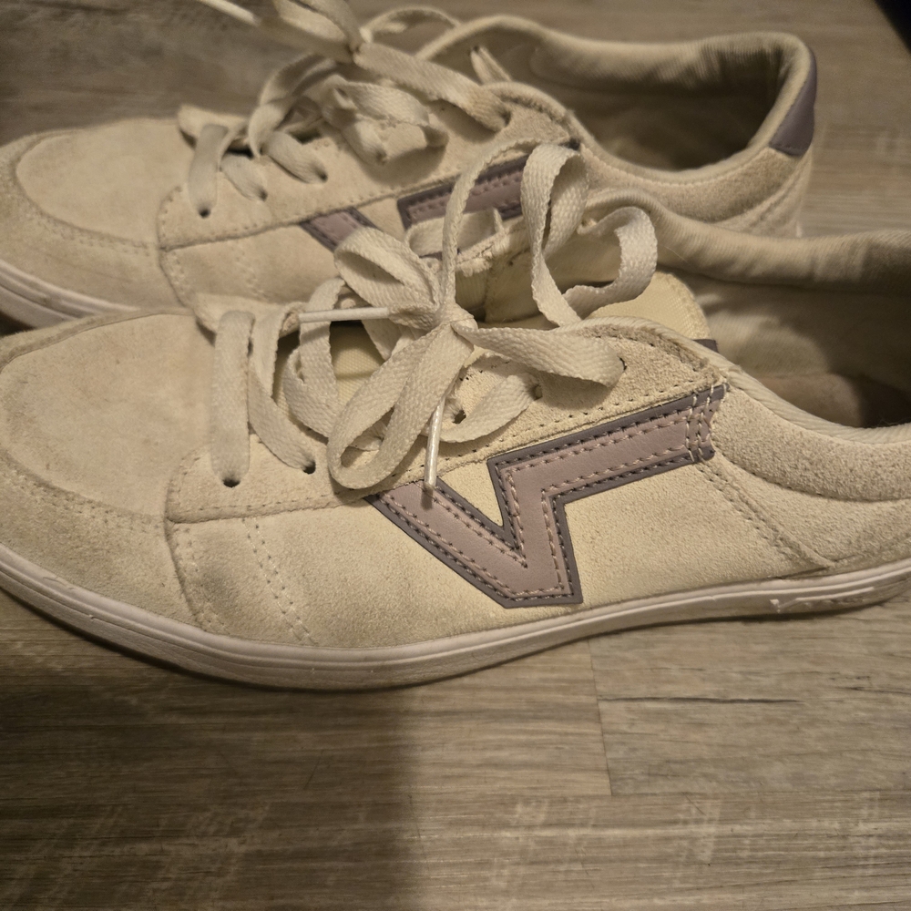 Vans Cream and Purple Sneakers